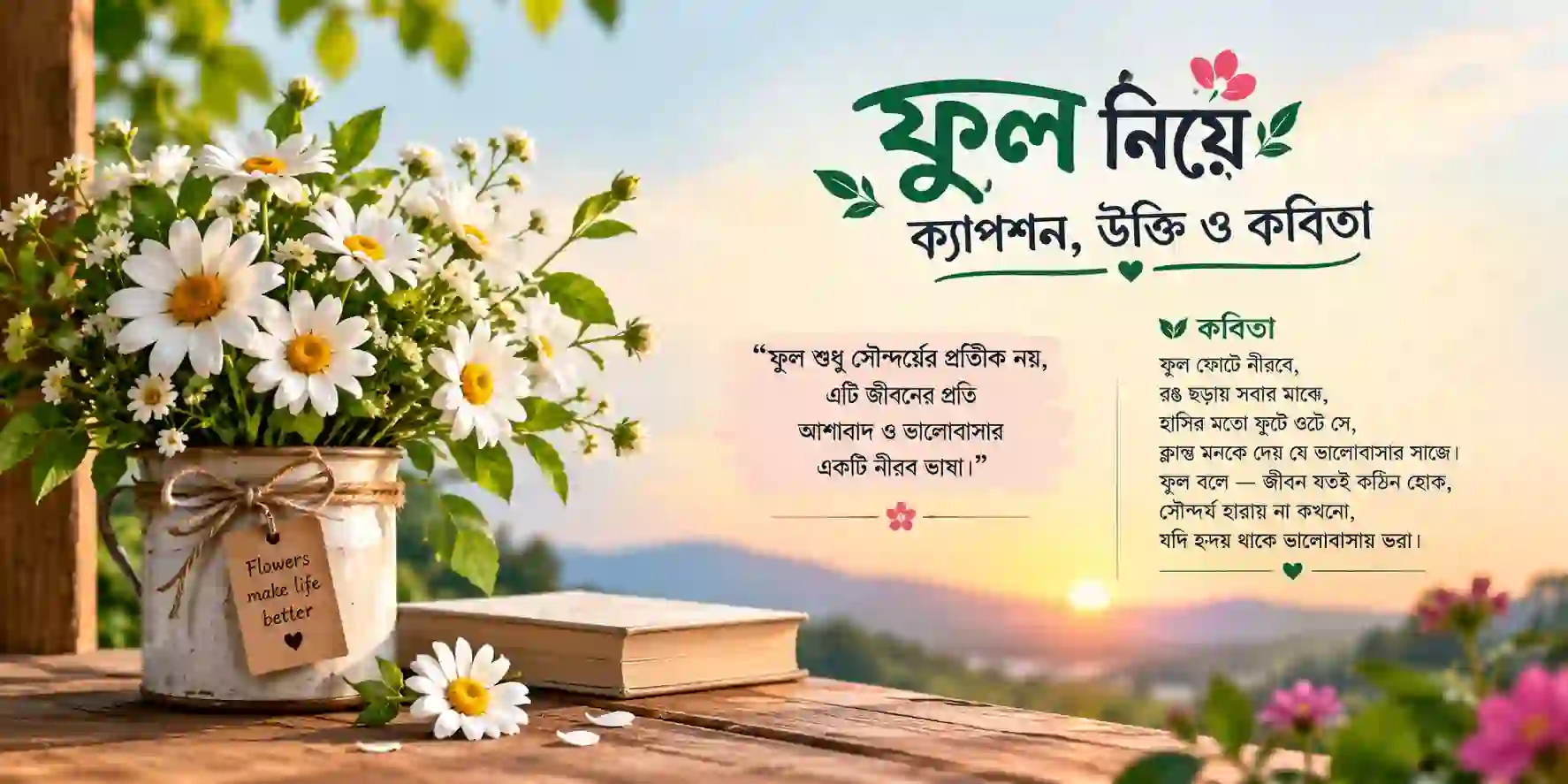 ফুল নিয়ে ক্যাপশন, উক্তি ও কবিতা