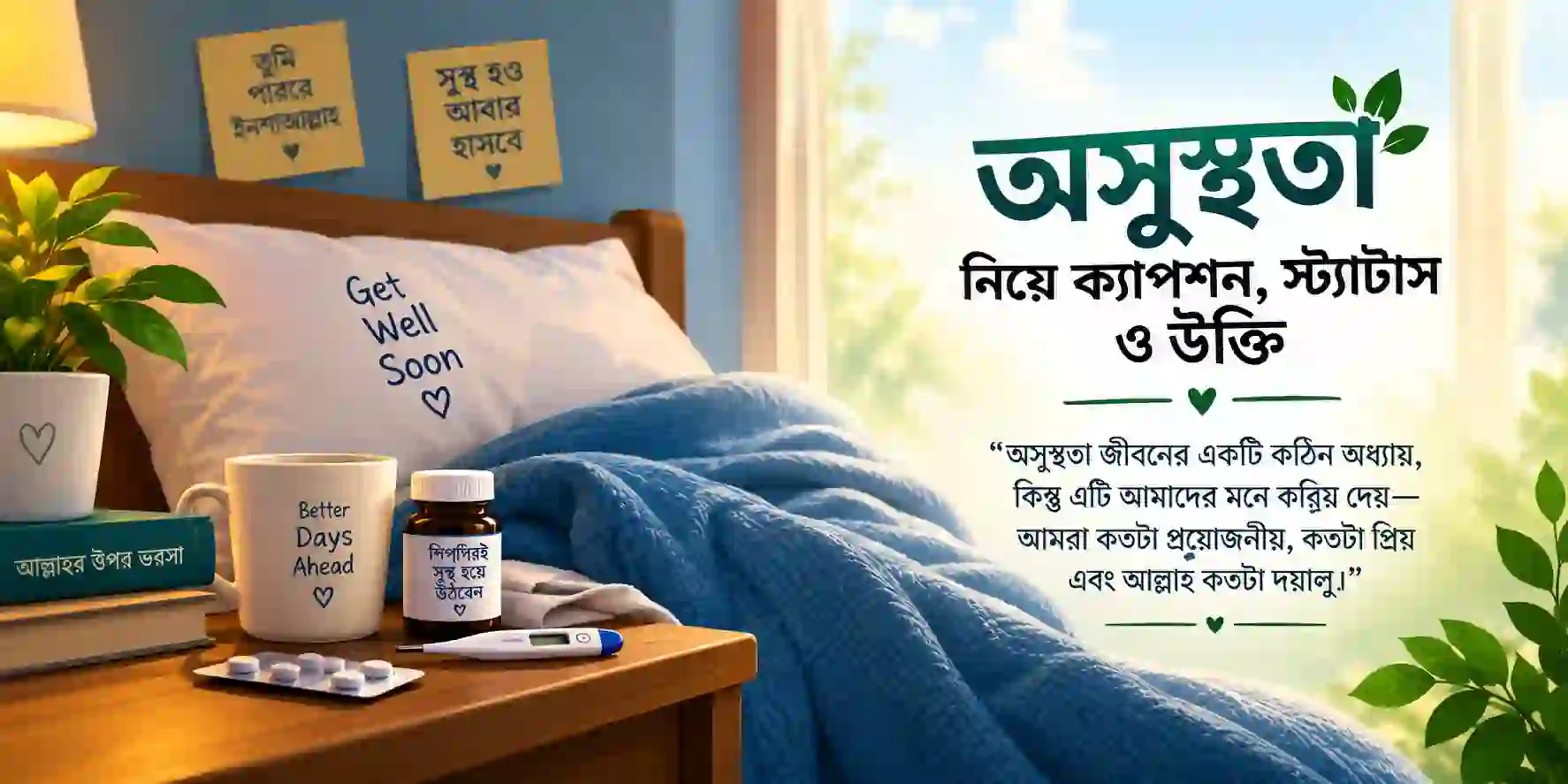অসুস্থতা নিয়ে ক্যাপশন, স্ট্যাটাস ও উক্তি