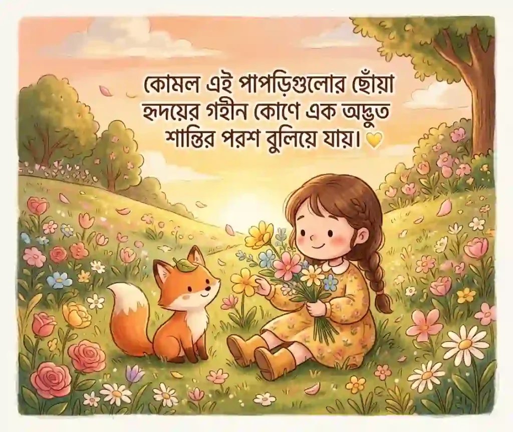 কাঠগোলাপ হাতে ফুল নিয়ে ছবি