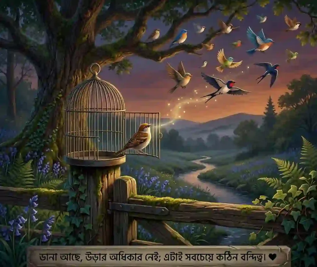 খাঁচার পাখি নিয়ে ক্যাপশন