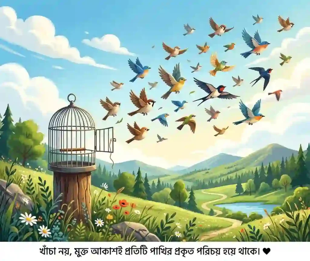 মুক্ত পাখি নিয়ে ক্যাপশন