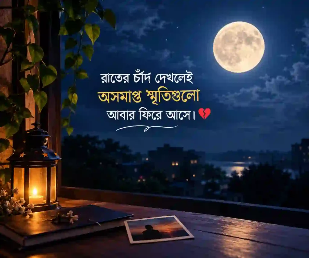 রাতের চাঁদ নিয়ে ক্যাপশন