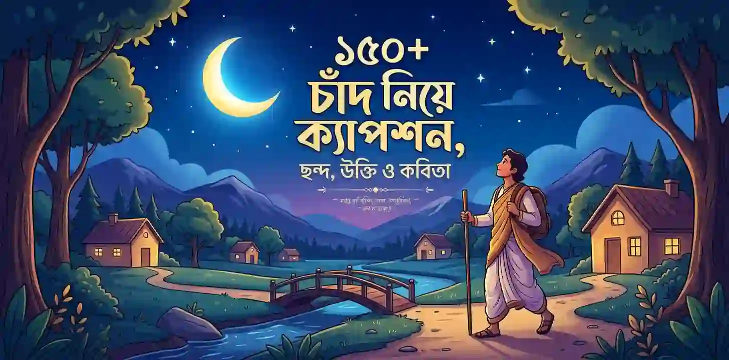 ১৫০+ চাঁদ নিয়ে ক্যাপশন, ছন্দ, উক্তি ও কবিতা